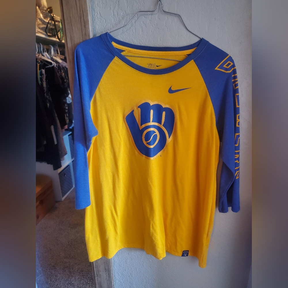 Milwaukee Brewers Nike Womens 3/4 sleeve shirt